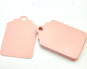 Blank rose gold coloured tags, price tags, item labels, gift tags, tags for products, wedding tags, hang tags for packaging