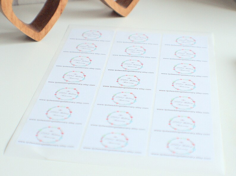 Logo Stickers Rectangular Labels Sticky Labels Printed Etsy