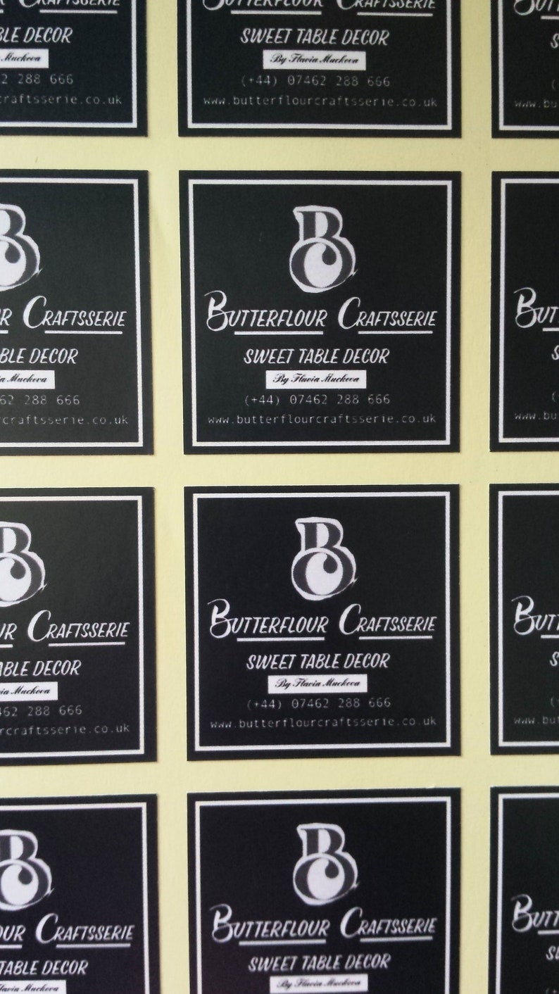 Logo Stickers Rectangular Labels Sticky Labels Printed Etsy