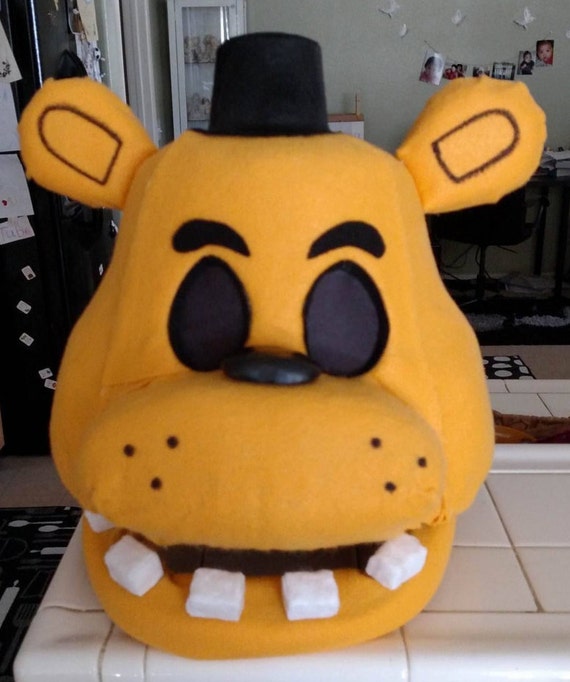 Golden Freddy Fnaf Costume Mask Movable Jaw Five Nights At Freddys - 