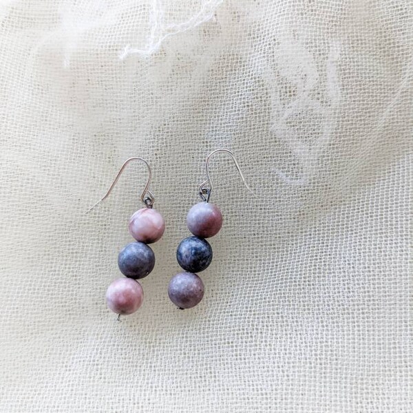 Pink Gemstone Earrings, Pink Jasper earrings, Natural Gemstone earrings, Gemstone Earrings, Natural Stone earrings, Jasper earrings