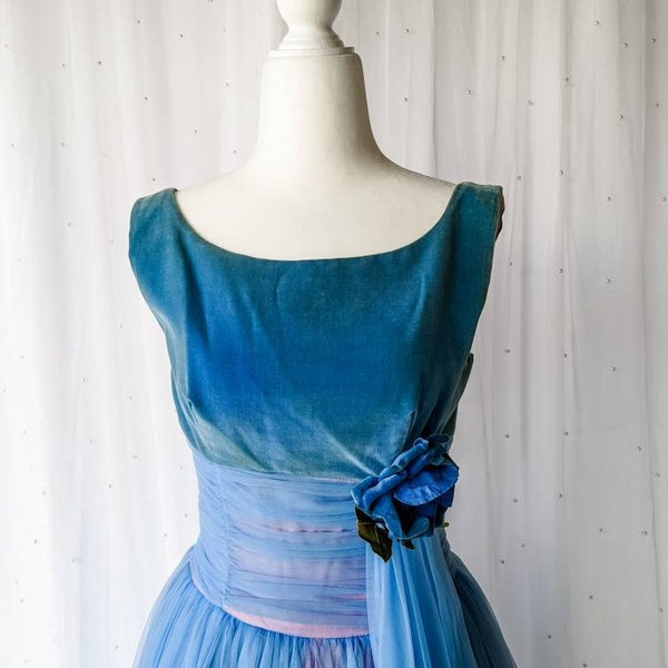 1950s dress, Mrs. Maisel, 1950s vintage dress, 1950s party dress, blue dress, pink dress, vintage party dress, dapper day dress