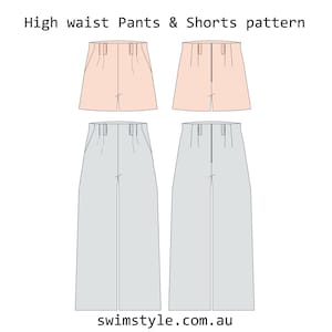 High Waist Pants & Shorts Sewing Pattern Women PDF High - Etsy
