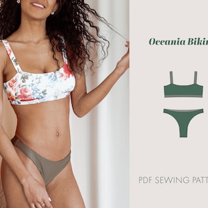 Bikini pdf sewing pattern | women swimsuit pattern | bikini pattern pdf | sewing pattern pdf | seamless bikini pattern | Brazilian cut |