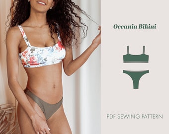 Bikini pdf sewing pattern | women swimsuit pattern | bikini pattern pdf | sewing pattern pdf | seamless bikini pattern | Brazilian cut |