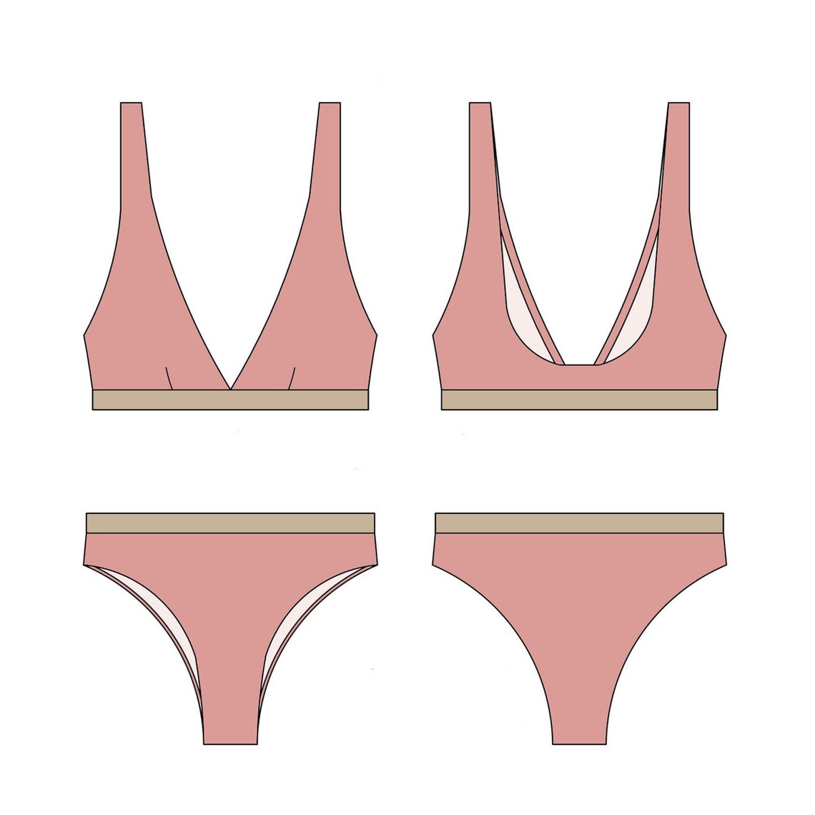 High cut bikini sewing pattern women swimsuit pattern | Etsy