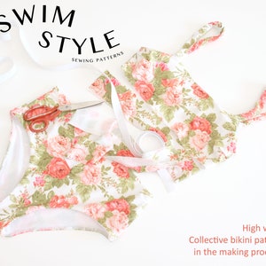 High Waist Collective bikini sewing pattern women size XS to XXXL bikini pattern pdf sewing pattern bathing suit pattern high cut image 7
