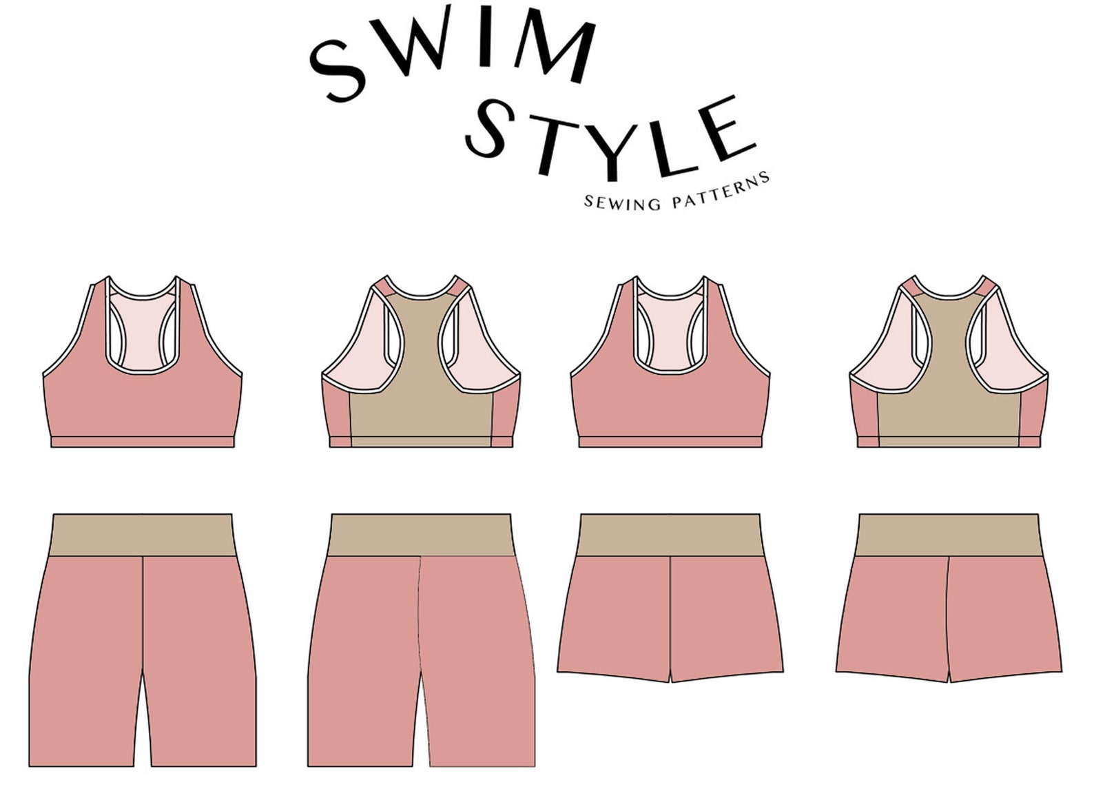Women's Easy Crop Top & Gym Shorts Pdf Sewing Pattern Etsy