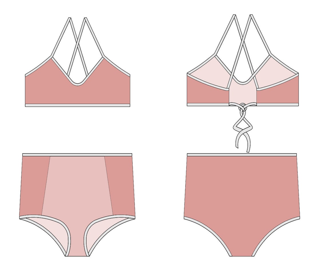 Womens bikini pdf sewing pattern swimsuit pattern high Etsy