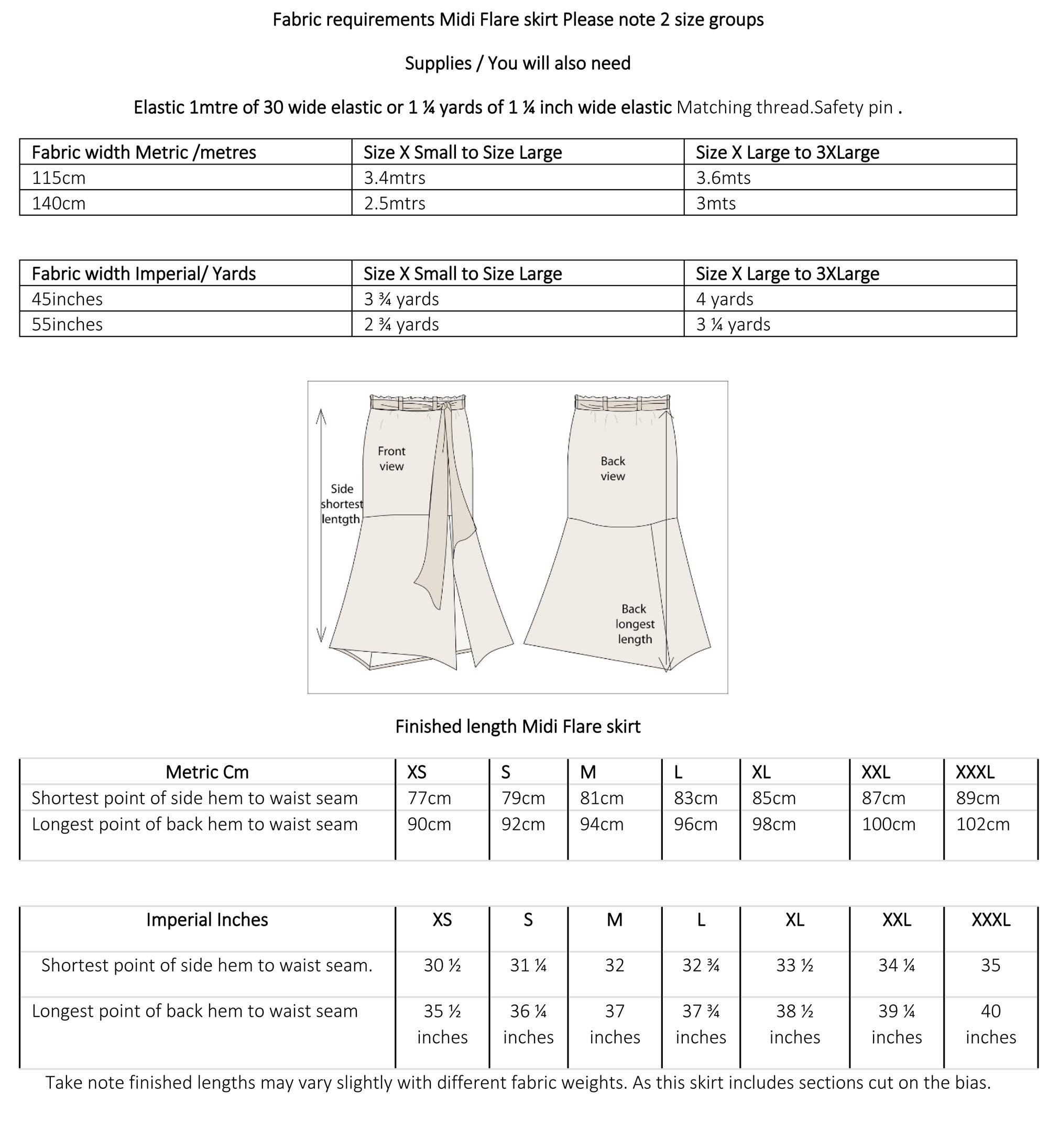 Midi Flare Skirt Sewing Pattern Womens PDF Midi Skirt - Etsy Australia