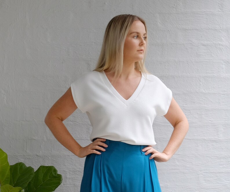 Knit top sewing pattern PDF womens sewing patterns v neck Etsy