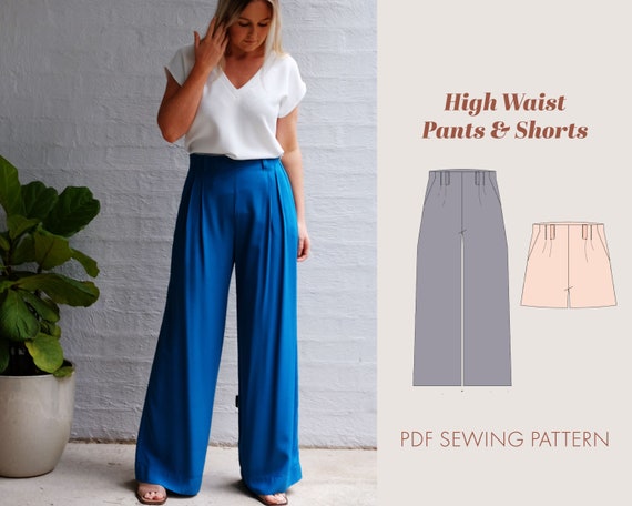 High Waist Pants Shorts Sewing Pattern Women Pdf High Etsy