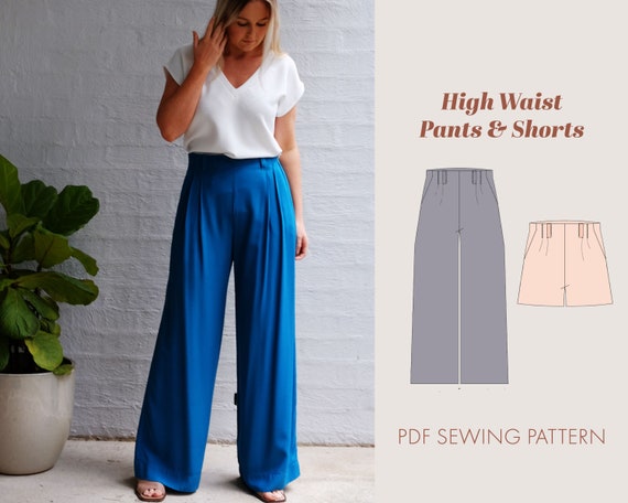 High Waist Pants Shorts Sewing Pattern Women Pdf High Etsy High Waist Pants Shorts Sewing Pattern Women Pdf High Etsy