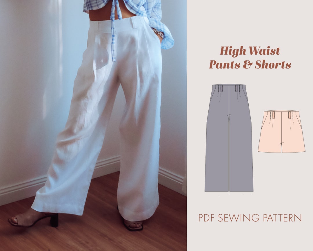 High Waist Pants & Shorts Sewing Pattern Women PDF High - Etsy