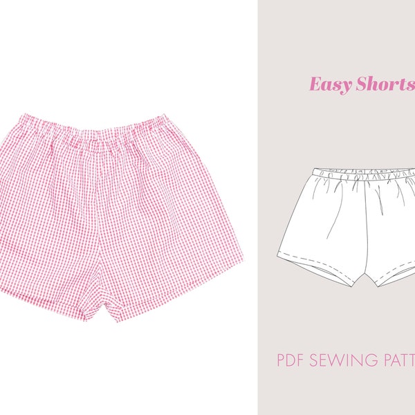 Easy Beach shorts sewing pattern for Women | high waisted shorts sewing pattern | mid waisted shorts pattern | sew pajama shorts | beginner