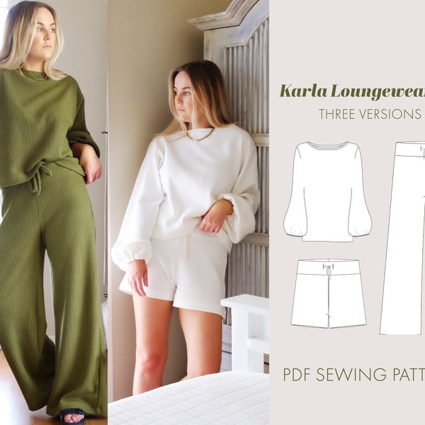 Womens Loungewear Schnittmuster PDF digitales Schnittmuster Pullover Schnittmuster Pullover Schnittmuster Strickpullover Schnittmuster