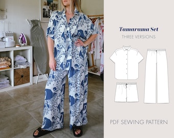 Tamarama Set Sewing Pattern | Shirt Pattern | Shirt Set Pattern | Drawstring Pants Sewing Pattern