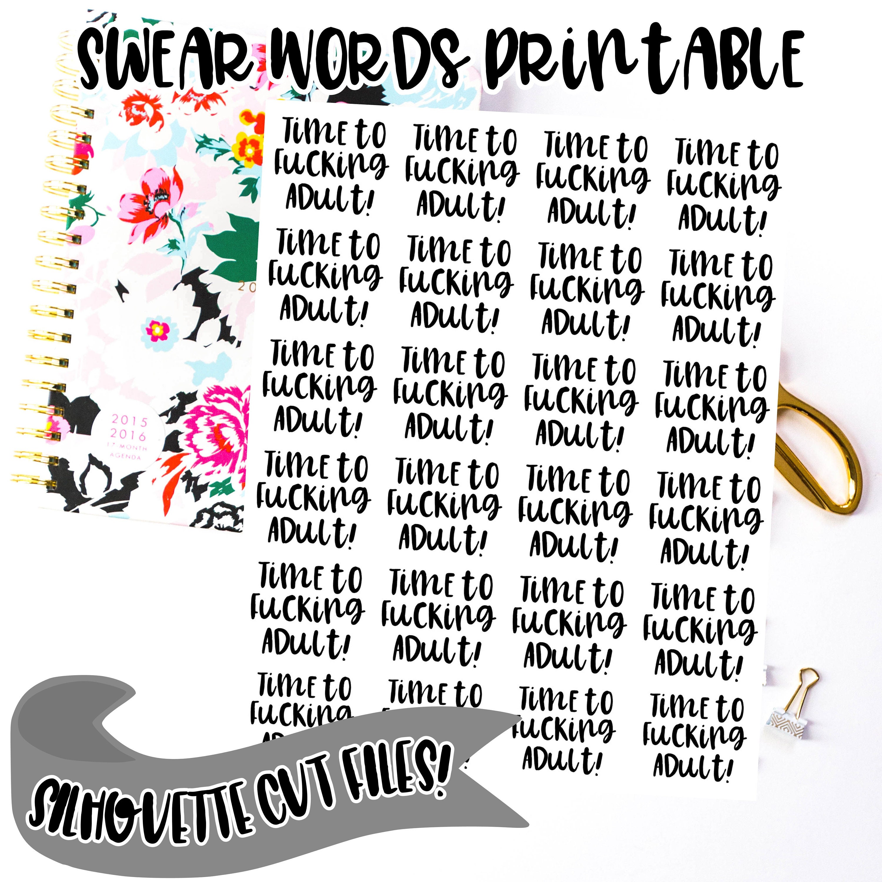Functional Swear Words Printable Planner Stickers includes | Etsy