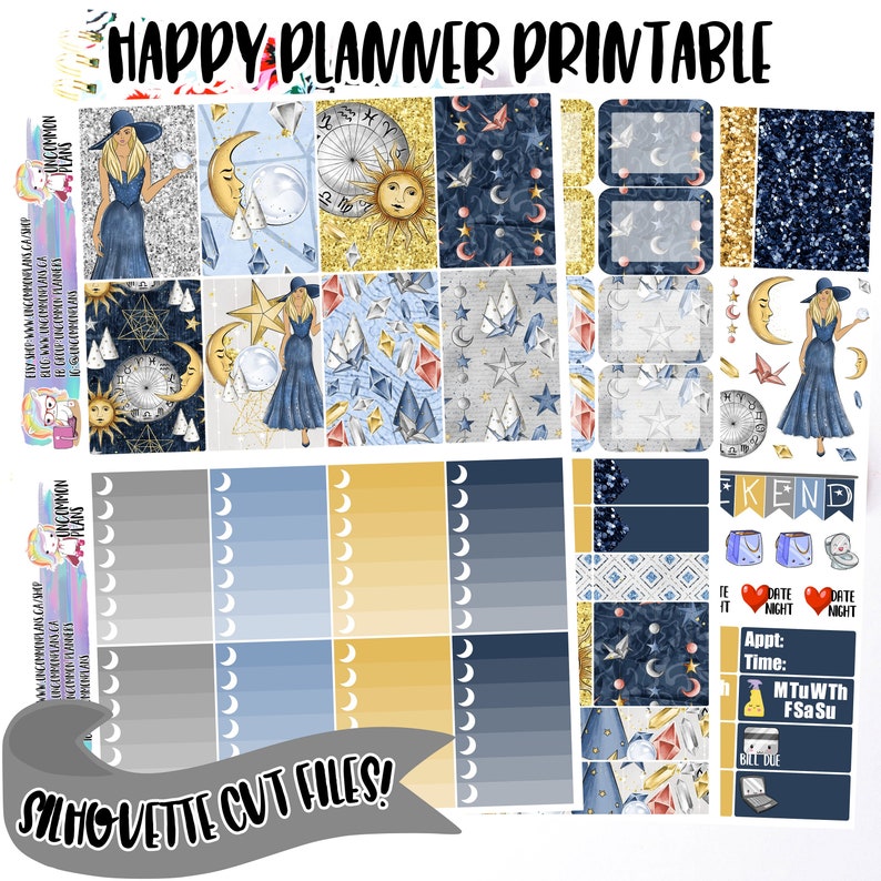astrology witch printable happy planner sticker kit zodiac