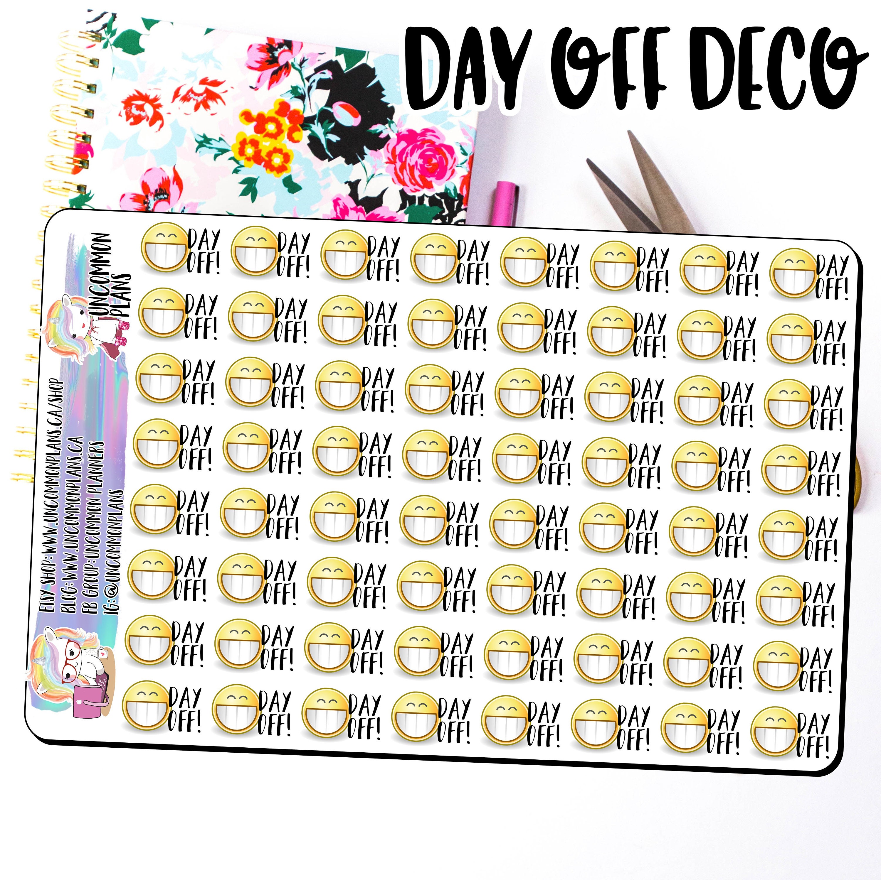Day Off Dots Planner Calendar Scrapbooking Crafting Stickers - Multi Color - Clear