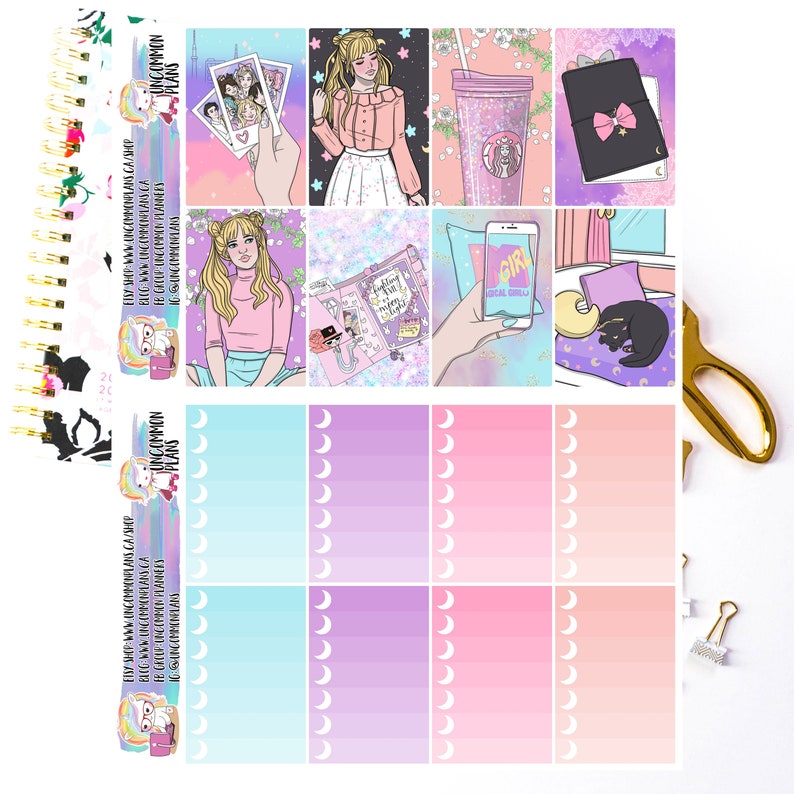 Sailor Moon Fan Printable Planner Stickers Weekly Kit for | Etsy