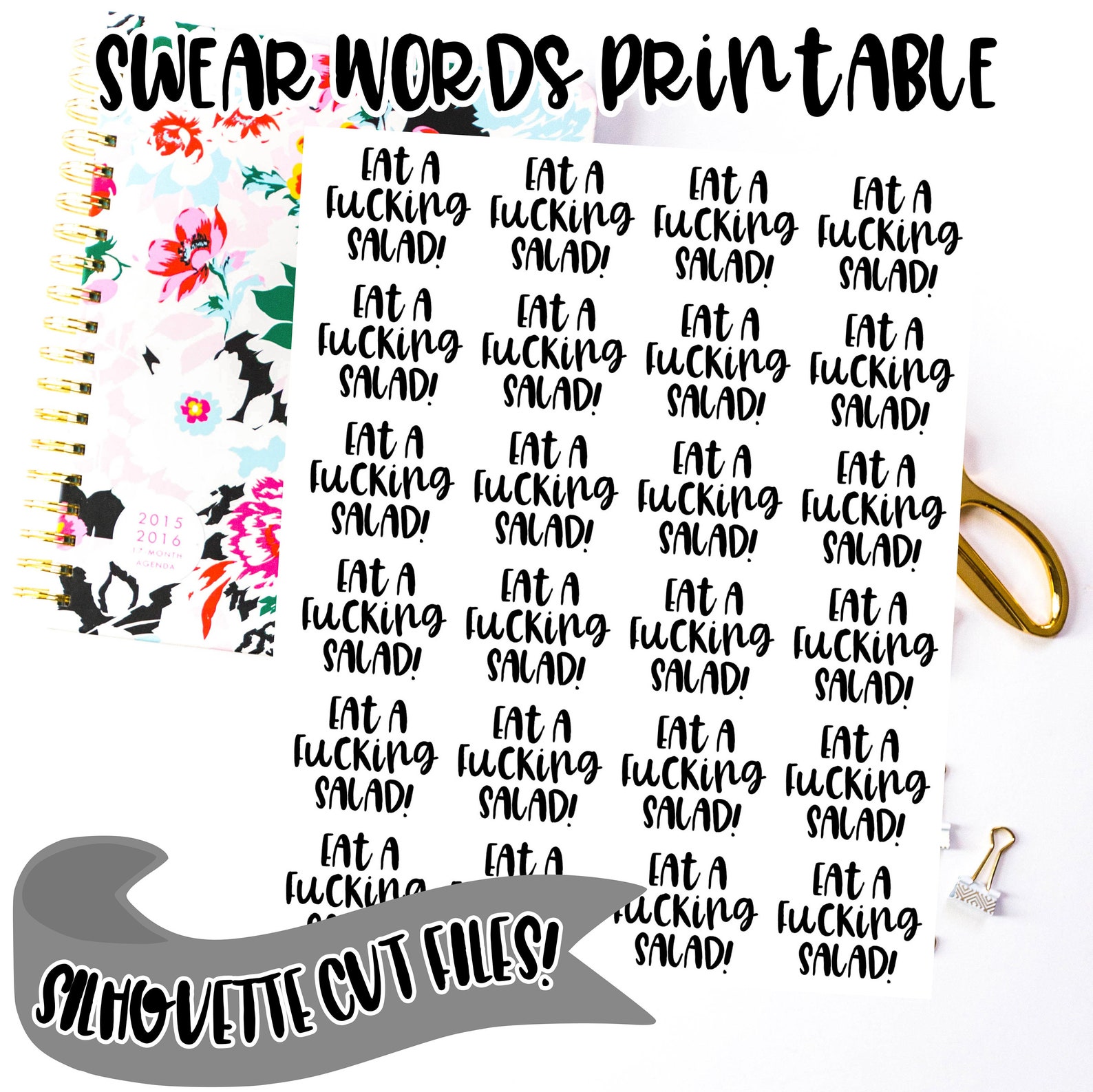 Functional Swear Words Printable Planner Stickers includes | Etsy