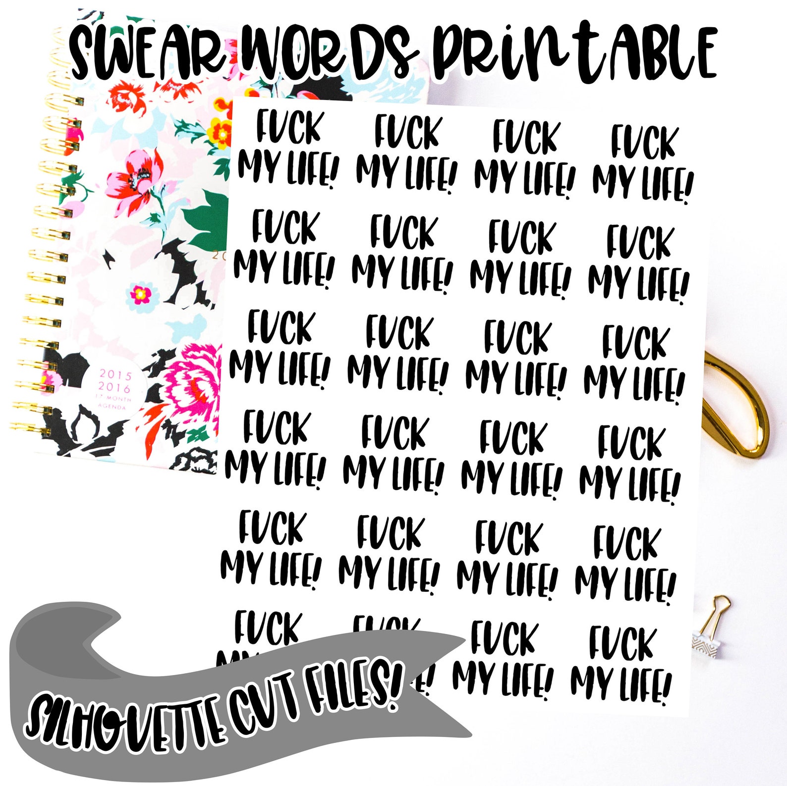 Functional Swear Words Printable Planner Stickers includes | Etsy