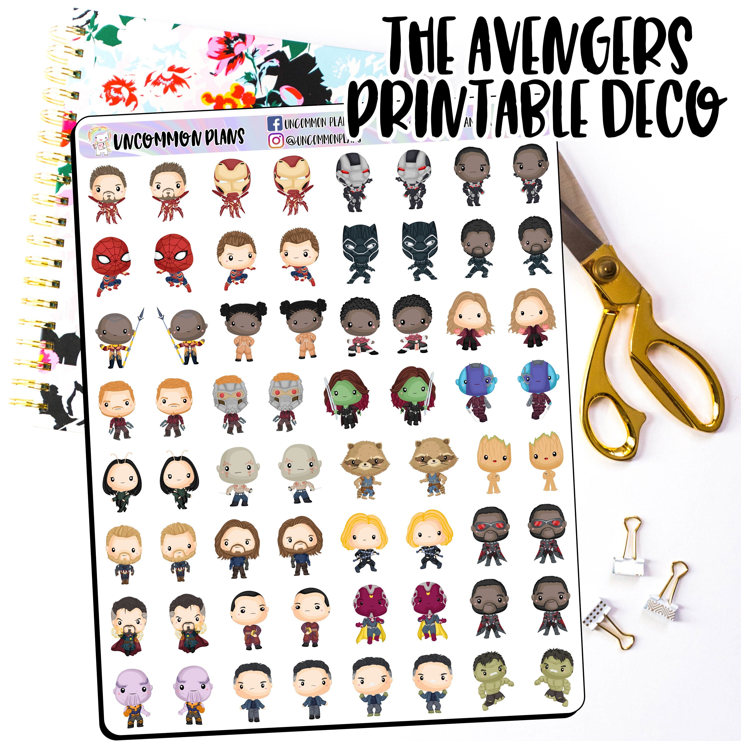 avengers infinity war printable deco planner stickers