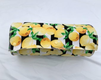 Unpaper Towels / Snapkins / Reusable Paper Towels / Paperless Towels / Kitchen Towels / Burp Cloths, set of 12 lemon print