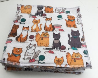 Small Napkin, Set of 10 Cat Print