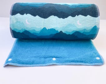 Toallas de tela reutilizables, juego de 12 con estampado de montaña.