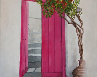 SOLD - Door at Sporades III - Original acrylic painting
