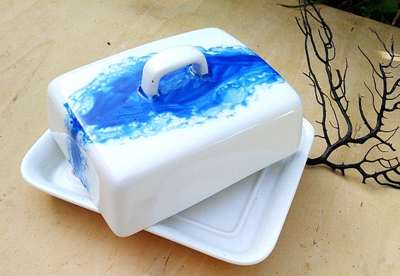 Beurrier à Eau Porcelaine De Paris - Décor Ming Bleu