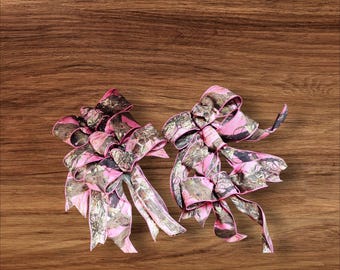 Pink Camo Tree Bows Set of 6