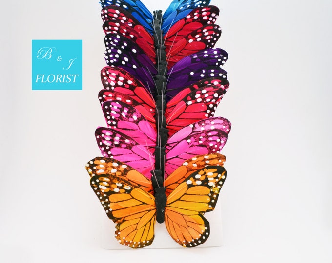 12 Artificial Large Butterflies Fake Assorted Butterfly Etsy