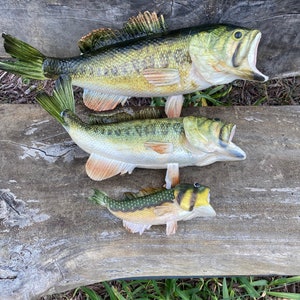 8 &quot; or 14&quot;,or 18&quot; Artificial Bass Fish Figure - Fisherman Lake House Home Decor