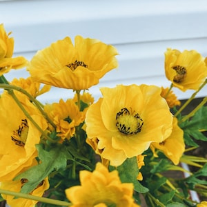 Poppy bush, Artificial Poppy Bush, Silk Poppy bush