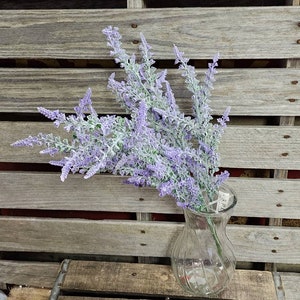 24&quot; Silk Flocked Lavender Bush- Artificial Lavender Bush