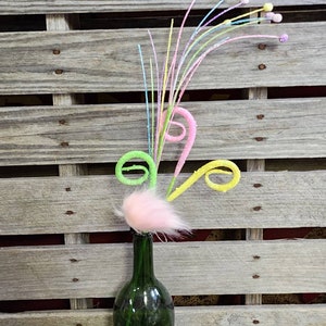 16&quot; Furry Ball Curly Spray- Easter Bunny Curly Spray