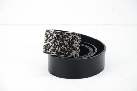 Leather belt - Black leather belt "ART"- Black Bel