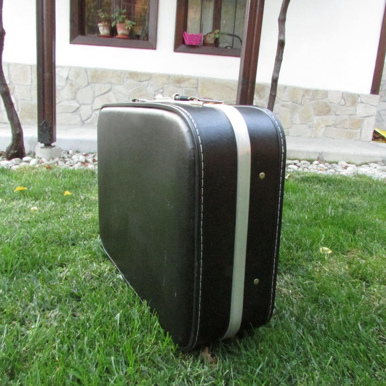 vintage hard leather suitcase