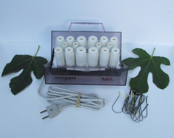 Vintage Denmark set electric heat retaining hair rollers - Hot roller - Hot rollers with traveling case - Vintage hair curlers