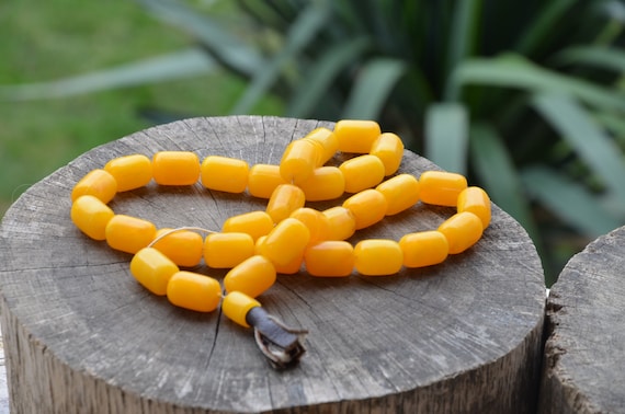 Yellow Turkish rosary - Turkish Prayer Beads - 33