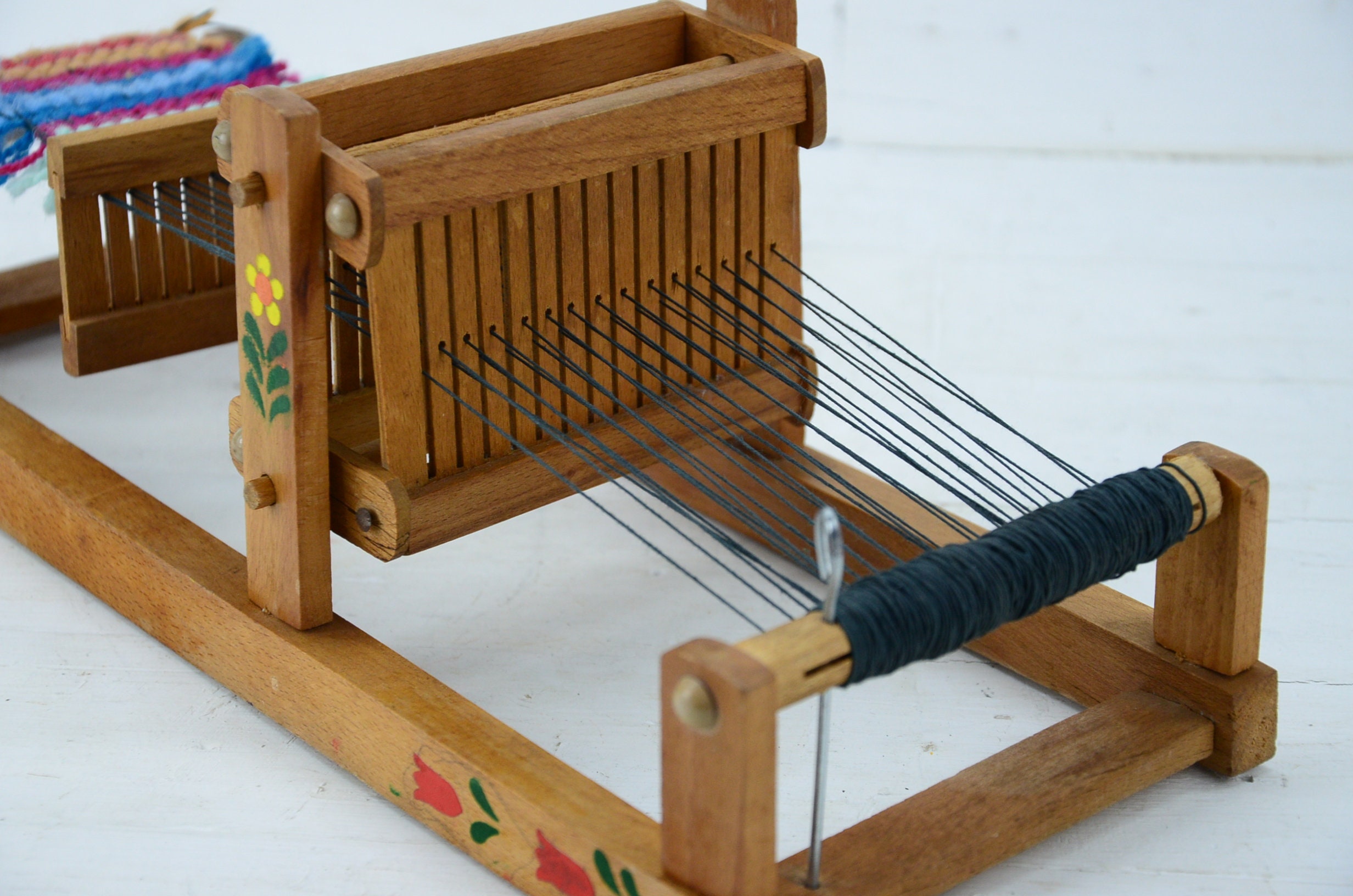 Vintage small wooden loom Small weaving loom for children Etsy