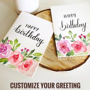 Original Handmade Cards, Watercolor Floral Card, Birthday Card, Mother's Day Card, Anniversary Card, Thank You Card, Just Saying Hi Card Set