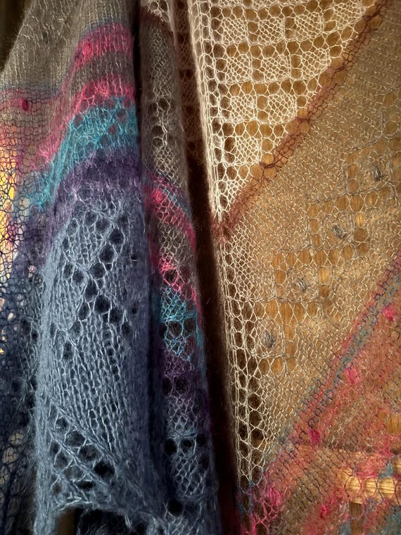 Lace Shawl Knitting PATTERN | Dark Foggy Morning | Mohair Silk Wrap, Beginner Friendly (PDF)