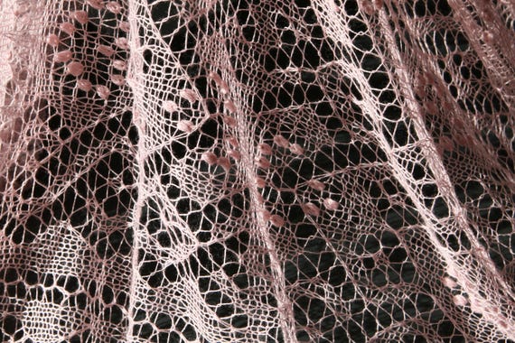 Hand Knitted Lace Shawl | Hearts | Merino Wool, Ready-Made