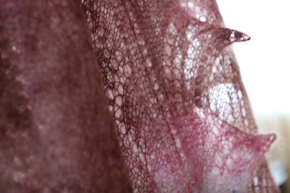 Hand knitted mohair silk lace shawl | Smoky fog | soft and warm Lace Wrap, Bridal or Bridesmaid Fashion, ready to ship