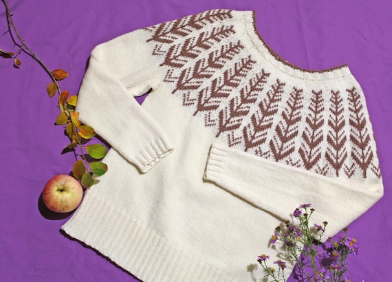 Hand knitted classy Icelandic style sweater | NORDIC STYLE | a women's sweater, soft warm wrap, ready to ship.