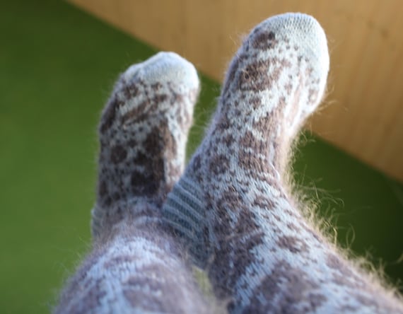 Merino Mohair Socks | Elegant Night Stockings | Ready-Made